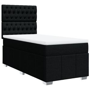 vidaXL cama box spring con colchón tela negro 80x200 cm