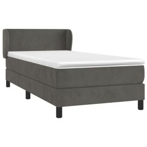 vidaXL cama box spring con colchón terciopelo gris oscuro 80x200 cm