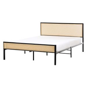 Cama rattan sintético avanton 140 x 200 cm preto