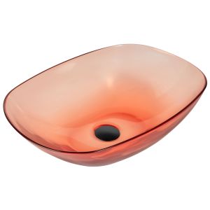 Lavatório de bancada moengo 54 x 36 cm superfície sólida vermelho claro
