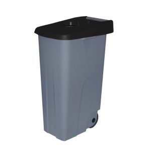 Contentor de reciclagem denox 110l preto aberto - 420x570x880 mm