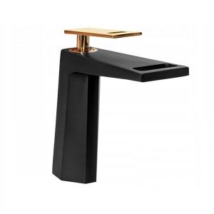 Torneira de lavatório, preto/dourado