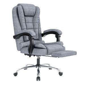 Rattantree cadeira de escritório ergonómica com apoio para os pés, cinzenta