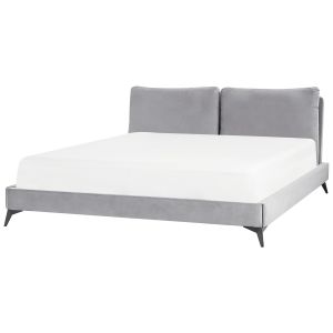 Cama veludo melle 180 x 200 cm cinzento