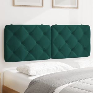 Almofadão de cabeceira 120 cm veludo verde-escuro ptob9248