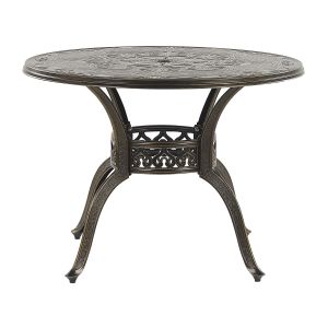 Mesa de refeição de jardim sapri 100 cm 100 cm metal castanho escuro