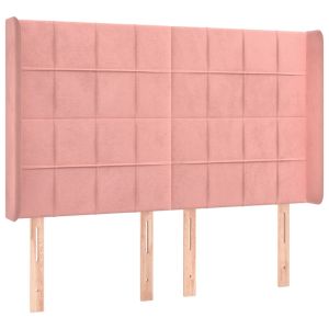 vidaXL cabecero con orejas de terciopelo rosa 147x16x118/128 cm