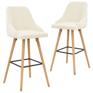 vidaXL taburetes de cocina 2 unidades terciopelo crema