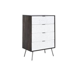Cómoda de madeira de mangueira, 70x40x105cm