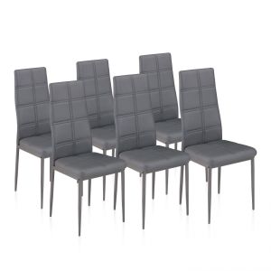 Conjunto de 6 cadeiras de jantar cinza