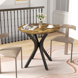 Mesa de jantar redonda para 2 castanho 75x78x78cm
