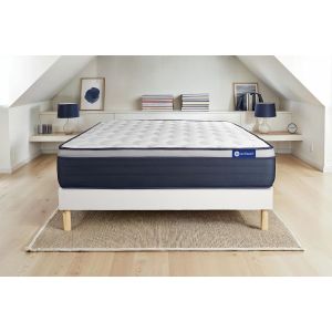 Conjunto de estrado branco + colchão actisom actimemo max (120x210 cm - esp