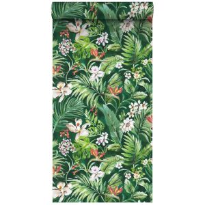 Estahome papel de parede xxl folhas e flores tropicais 50 x 900 cm 158893