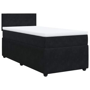 vidaXL cama box spring con colchón terciopelo negro 100x200 cm