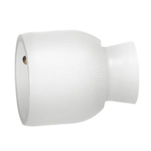 Plugue elétrico fêmea - 2 fases + terra - saída reta - branco