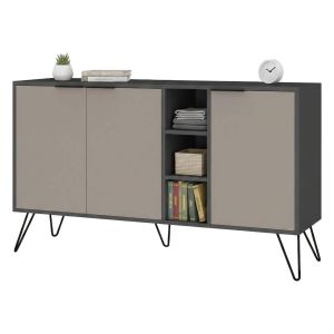 Credenza alin, 3 portas, em madeira nobilitada bege 142x36x83h cm