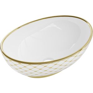 Lavatório de pousar 40,5x33x14 cm, branco/preto