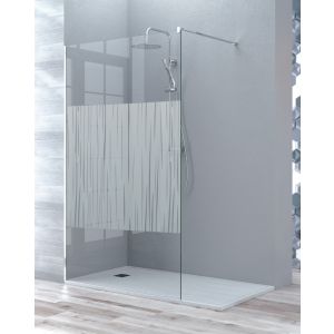 Ecrã de duche fixo painel transp de duchebrilho cromo de 100cm