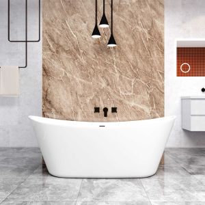 Banheiras de ilha acrílico com ralo-1700x720x650mm-estilo oval-branca