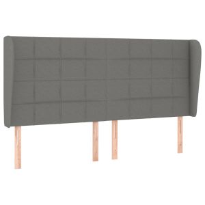 vidaXL cabecero con orejas de tela gris oscuro 183x23x118/128 cm