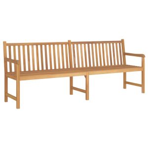 vidaXL banco de jardín de madera maciza de teca 228 cm