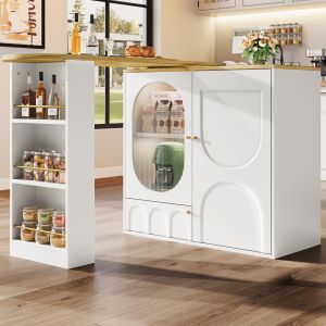 Mesa de bar giratória 360° mdf metal arrumação 138x39x105cm branca
