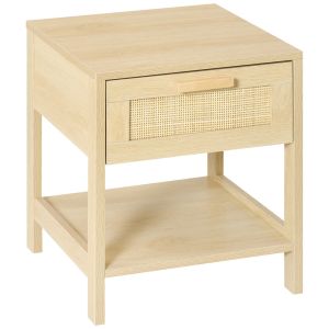 Mesa de cabeceira 40x40x48 cm mdf color marrón Homcom, casa - quarto