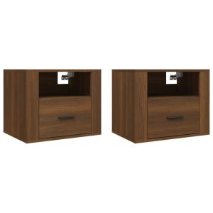 Casa lúmina - set  de 2 mesita de noche marrón madeira  50 x 36 x 40 cm