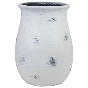 Vaso em fibra de vidro branco 40x40x51,5h cm