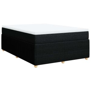 vidaXL cama box spring con colchón tela negro 140x190 cm