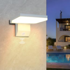 Luminária de parede exterior com sensor impermeável 18 w 3000 k