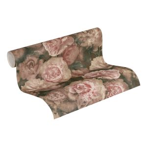 A.s. Création papel de parede flores rosa antigoeverde acinzentado