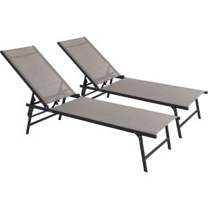 Conjunto de 2 espreguiçadeiras metálicas "sublima" - 180 x 54 x 104 cm - ta