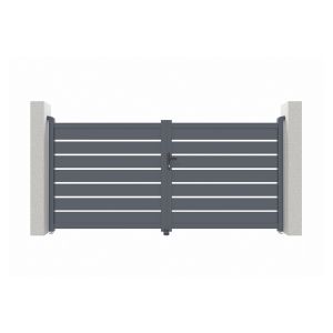 Portão de batente em aluminio 3m vogel 300b140 cinzento