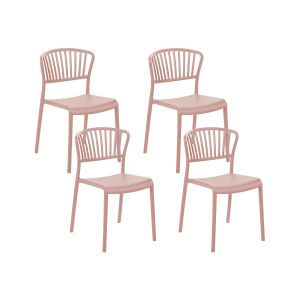 Conjunto de 4 cadeiras de jardim gela rosa pastel