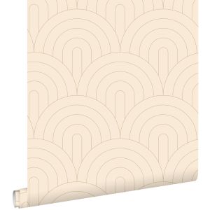 Estahome papel de parede motivo art deco bege 50 x 900 cm