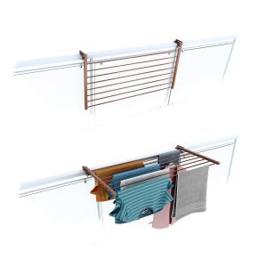 Varal reclinável para sacada 102 cm, foxydry duo corten