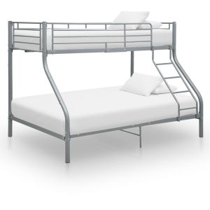 Estrutura de beliche 140x200/90x200 cm metal cinzento