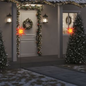 Luzes de natal com espigões 3 pcs LEDs dobrável 57 cm vermelho pt8262