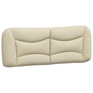 vidaXL cabecero de cama acolchado tela crema 120 cm