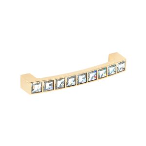 Puxador para mobiliário, zamac e vidro, dist  furos 96 mm,balagem  6