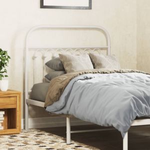 Cabeceira de cama 90 cm metal branco ptob8372