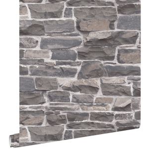 Estahome papel de parede parede de tijolo azulecinzento 53 cm x 10.05 m