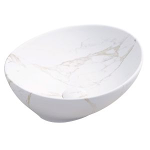 Ondée - lavabo sobre encimera hana - cerámica - acabado mármol blanco