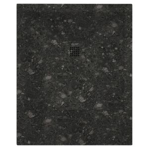 Ondee - base de duche nola 3 - cortável - 80x100 - terrazzo preto - batoque