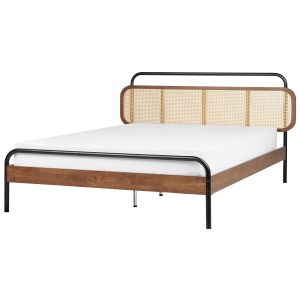 Cama rattan boussicourt 180 x 200 cm castanho escuro