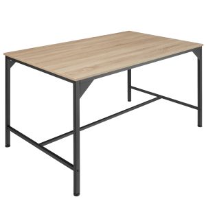 Mesa de comedor 120x75x75cm mdf madeira industrial clara