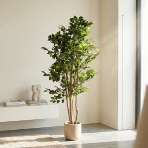 Planta artificial ficus 150cm castanho e verde - naturing monde