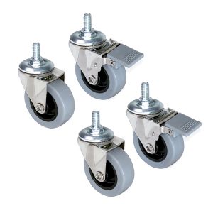 Emuca lote de 4 rodas slip com parafuso de fixação, diâmetro 50mm, aço e