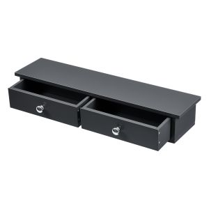 Prateleira de parede geeste com 2 gavetas mdf 60x15x10cm cinzento escuro